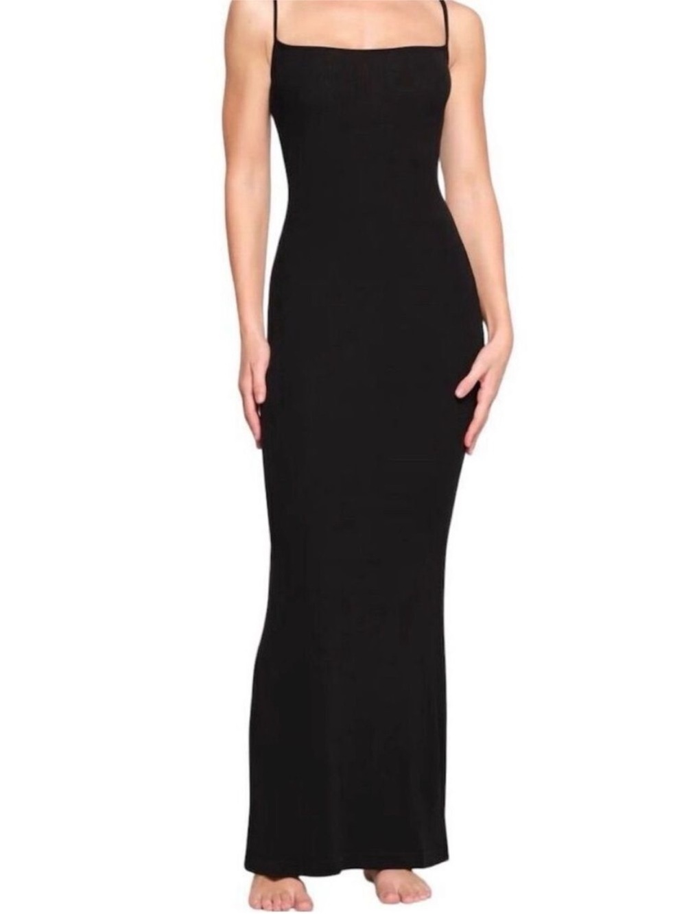Skims Black Slip ribbed Maxi Dress - Simple Spaghetti Strap 2X